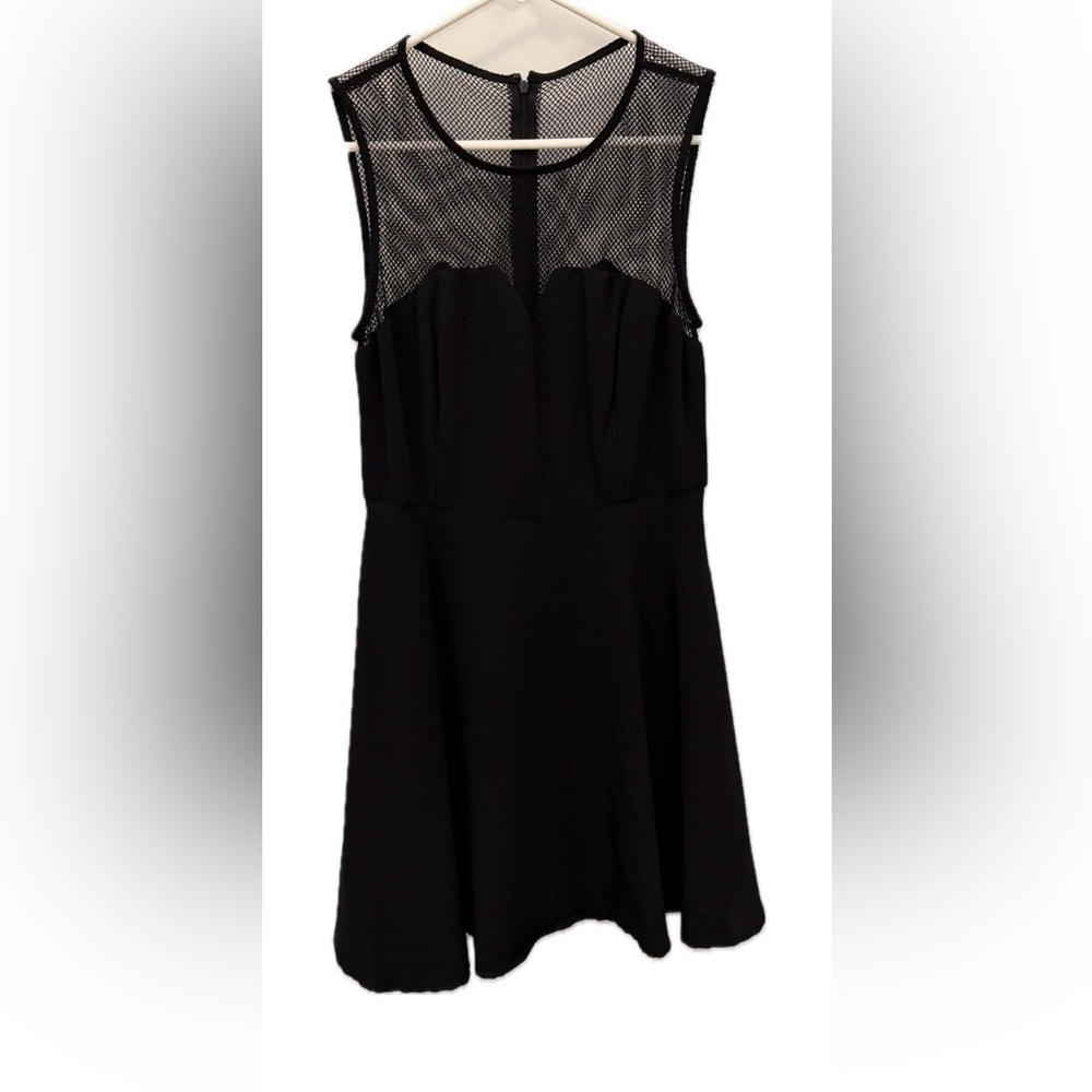 Classic Black Dress with Mesh Straps